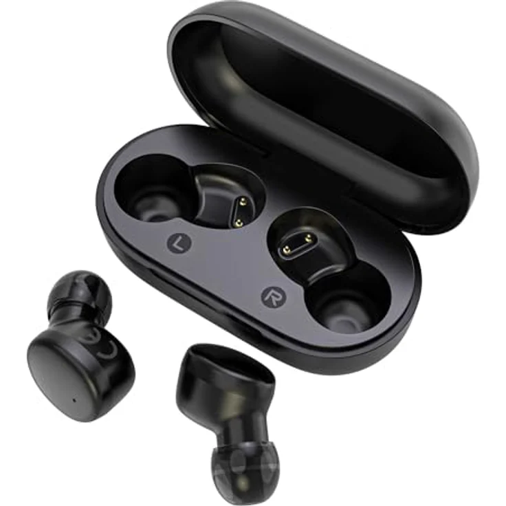 Onestyle TWS-BT-V9i, TWS Bluetooth Kopfhörer mit V5.4 Bluetooth, 300 mAh Ladebox, 3-4 Stunden Wiedergabezeit, ultraleicht, schwarz – Bild 1