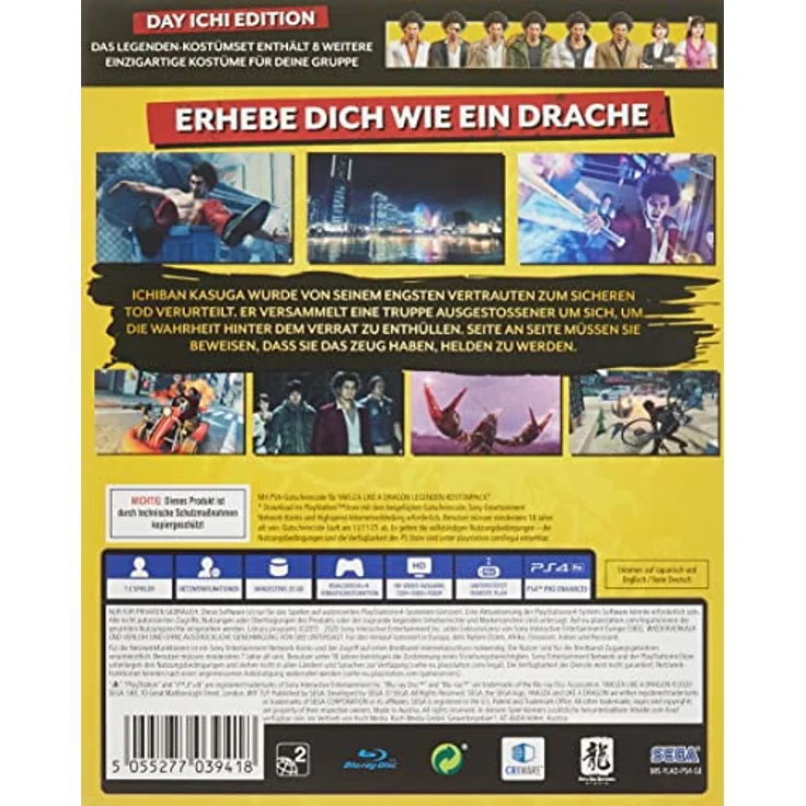 Atlus Yakuza 7: Like a Dragon - Day Ichi Edition (Playstation 4), exklusives Steelbook und Legenden-Kostüm-Set DLC – Bild 2