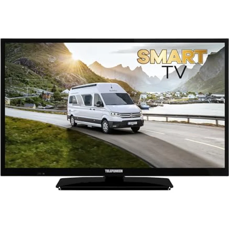 TELEFUNKEN T24X820 Mobile Smart TV 24 Zoll DVB/S/S2/T2/C 12/230 Volt, Android Smart Technik, Triple Tuner, USB Media-Player, 12V Fahrzeugkabel, schwarz – Bild 1