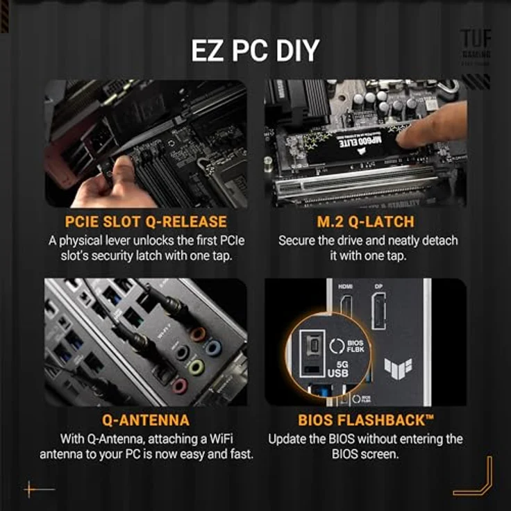 ASUS TUF Gaming B860-PLUS WiFi Mainboard ATX, DDR5 Speicher, PCIe 5.0, 2X PCIe 4.0 M.2, WiFi 7, Aura Sync – Bild 4