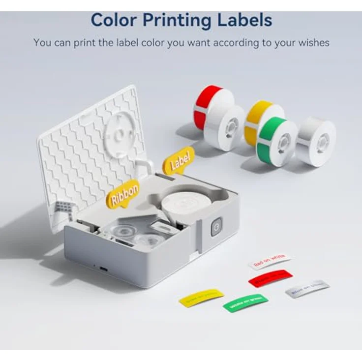 Niimbot Portable Label Printer B18 (White) (203 dpi), Etikettendrucker, Weiss – Bild 2