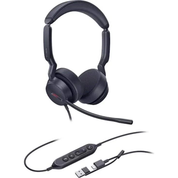 Yealink UH44 Dual UC USB-C/A Headset, optimiertes Konferenz-Headset mit Hybrid-Geräuschunterdrückung – Bild 1