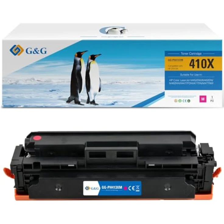 G&G XL-Toner kompatibel mit HP 410X/CF413X, hohe Seitenausbeute für Color LaserJet Pro Drucker, schwarz – Bild 1