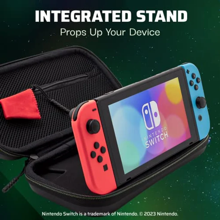 PDP Gaming Offiziell Lizenziert Switch Console Case - 1-UP Glow-in-the-dark - Kompatibel mit Switch OLED & Lite – Bild 4