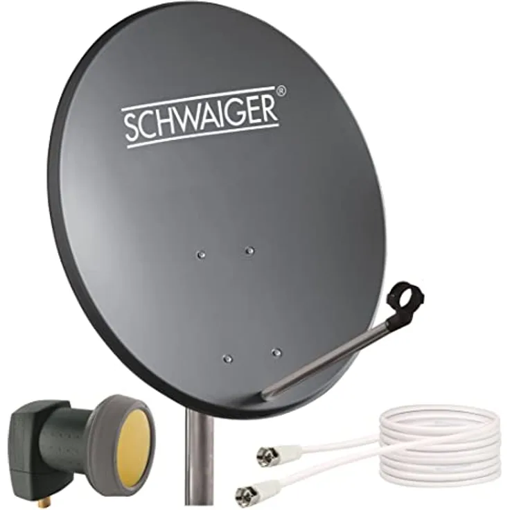 SCHWAIGER 9734 SAT-Anlage Satelliten-Set Single-LNB digital Anthrazit 55 x 62cm