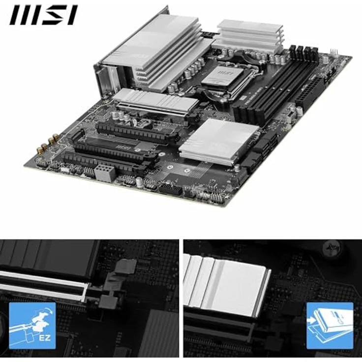 MSI PRO B850-P WiFi Mainboard, ATX - Unterstützt AMD Ryzen 9000/8000 / 7000 Prozessoren, AM5 - DDR5 Memory Boost, PCIe 5.0 x16 & 4.0 x16, M.2 Gen5, Wi-Fi 7, 5G LAN - Ultra Power, Frozr Guard, Triple M.2, High-Speed-Konnektivität – Bild 3