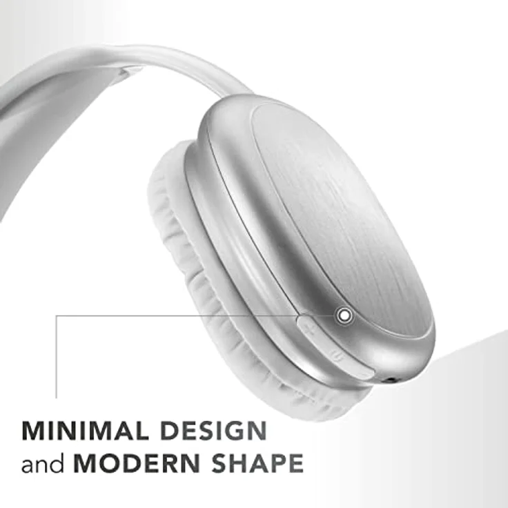 Music Sound | Bluetooth-Kopfhörer MAXI2 | Kopfhörer Around Ear Bluetooth 5.0 - Play Time 22h - Charging 1,5h - Integriertes Mikrofon - Bedienelemente am Pavillon und verstellbarem Kopfband, Weiße – Bild 4