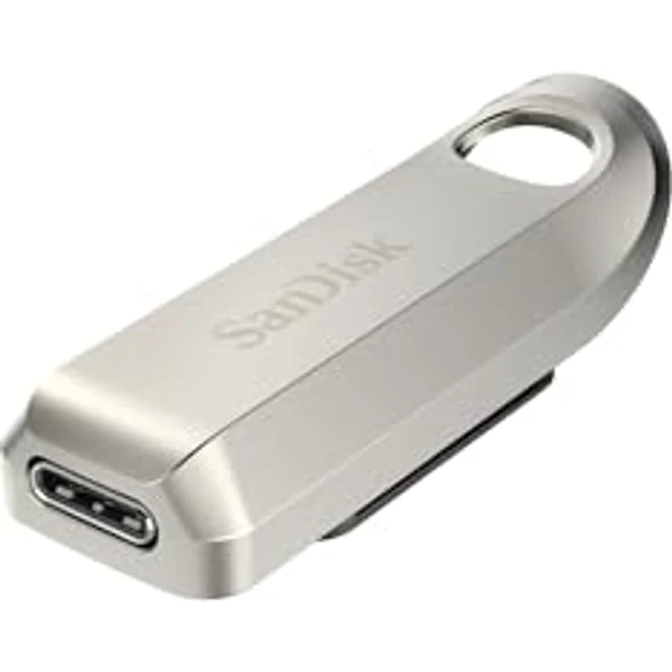 SanDisk Ultra Luxe USB-Type-C-Laufwerk 128 GB (USB-Type-C-Flash-Laufwerk, USB-3.2-Gen-1, Metalldesign, 300 MB/s Lesen, Schlüsselbundöse) Silber – Bild 2