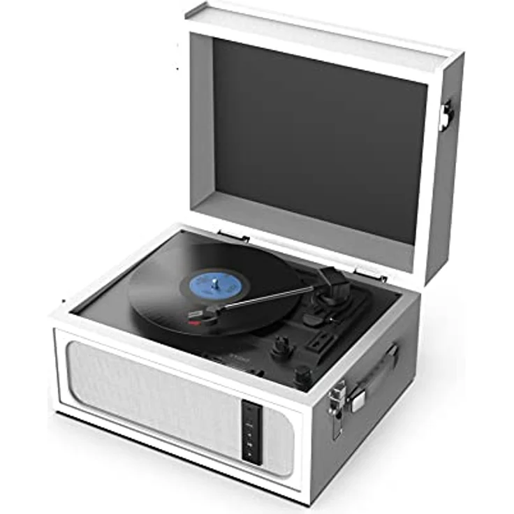 RYGHT Alto Lautsprecher kabellos und Plattenspieler Vinyl auf Standfüßen, Weiß – Bild 4