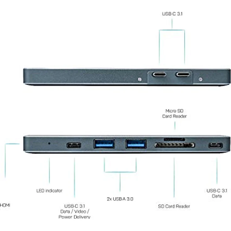i-tec Thunderbolt 3 4K Metall Docking Station für MacBook Pro 13-15 und MacBook Air 13.3-1x HDMI 1x Thunderbolt 3 1x USB-C 3.1 2X USB 3.0 1x SD-MicroSD Power Delivery 100W – Bild 3