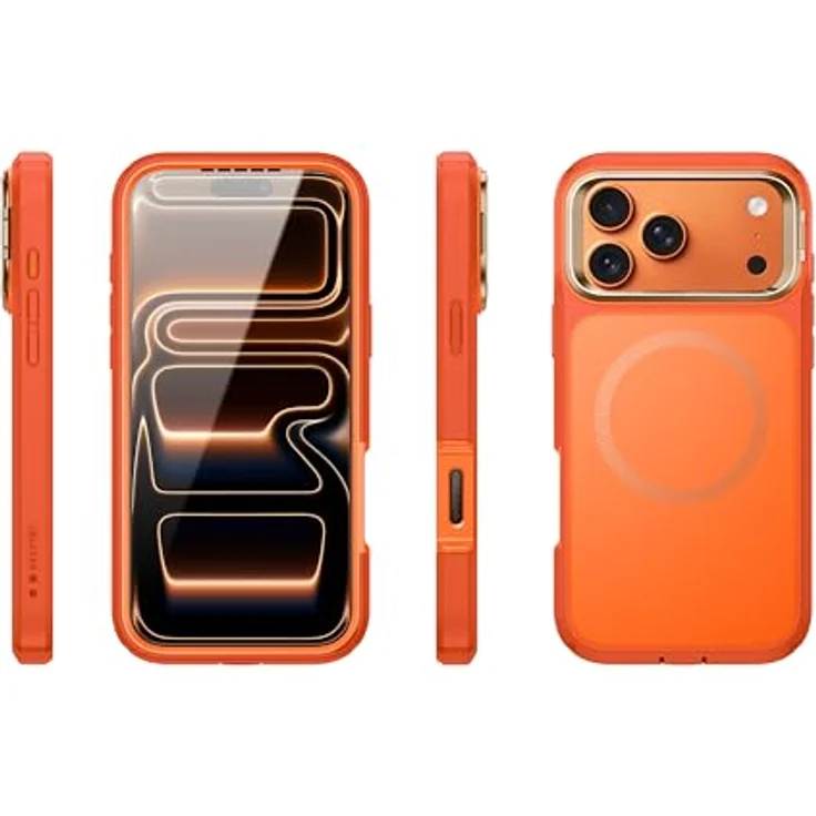 i-Blason Ares Flip MagSafe Hülle iPhone 17 Pro, Shockproof bis 6m Höhe mit Ständer, Orange – Bild 9