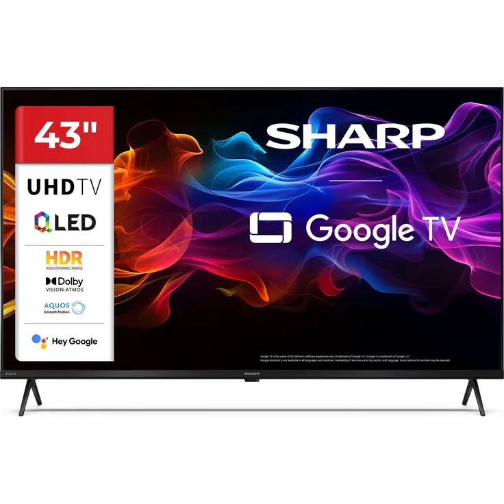Sharp 43HP5265E, 43 Zoll 4K Ultra HD QLED Fernseher mit Google TV, Dolby Vision und HDMI 2.1