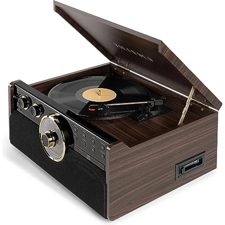 Victrola Empire 6-in-1 Plattenspieler, Bluetooth, integrierte Lautsprecher, braun – Bild 2