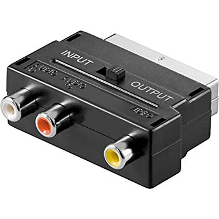 Goobay 50122 Scart zu Composite Audio Video Adapter, IN-OUT - Scartstecker (21-Pin) > 3x Cinch-Buchse – Bild 2