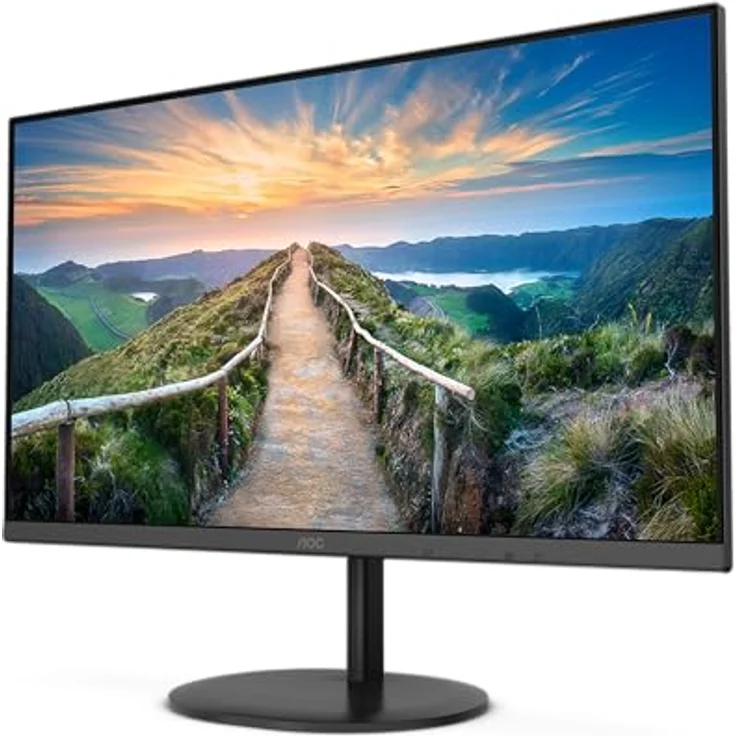 AOC Q24V4EA - 24 Zoll QHD Monitor, AdaptiveSync (2560x1440, 75 Hz, HDMI, DisplayPort) schwarz – Bild 1