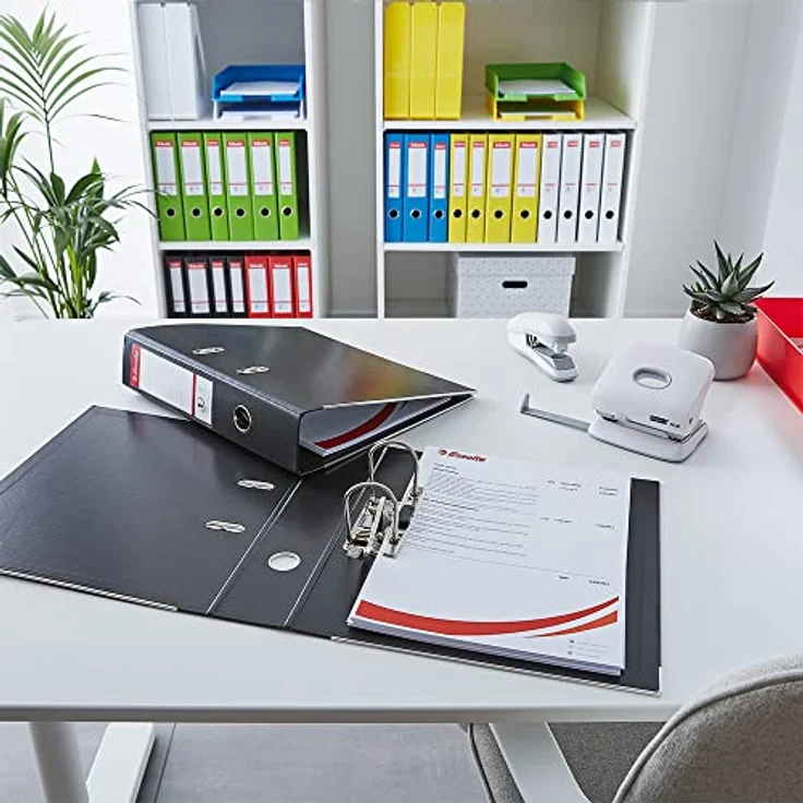 ESSELTE Aktenordner No. 1, Büroordner mit schmutz- und feuchtigkeitsabweisendem Einband, blau – Bild 2