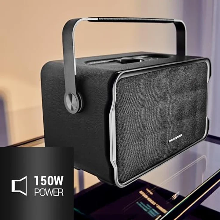 Energy Sistem Classy Bluetooth-Lautsprecher (150 W, 10 Stunden Akkulaufzeit, USB-Player, extra Bass) in Retro-Design – Bild 2