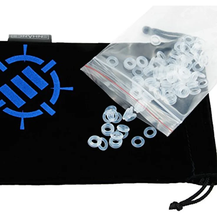 ENHANCE 140 Geräuschdämpfer/O-Ring Dämpfer für mechanische Tastaturen, SOFT 40A, Transparent, inklusive Tastenkappen-Entferner, Reinigungspinsel, Tuch und Zubehörtasche, für jede Tastatur – Bild 5