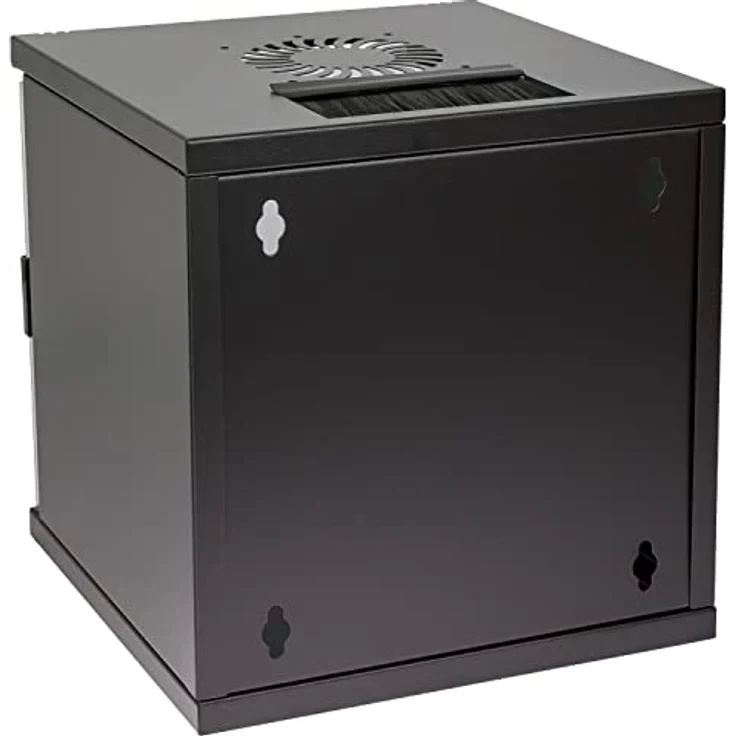 HMF 63406-02 Netzwerkschrank, Serverschrank 10 Zoll | 6 HE | Voll montiert | Glastür | Schwarz – Bild 3