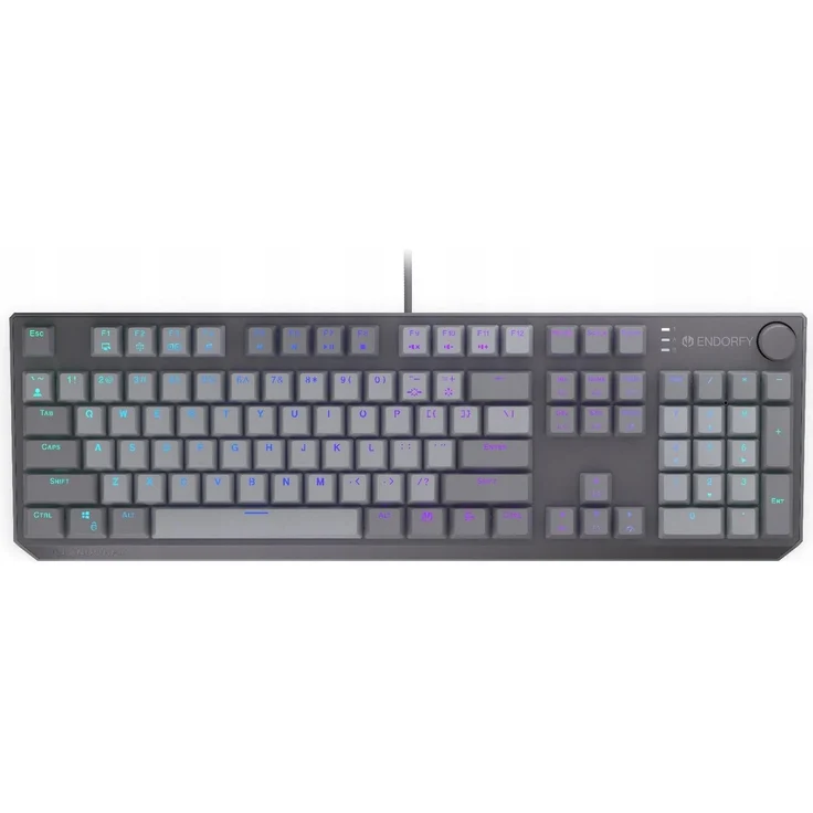 Endorfy Thock V2 US Gaming-Tastatur, kabelgebunden, USB, 104 Tasten, grau