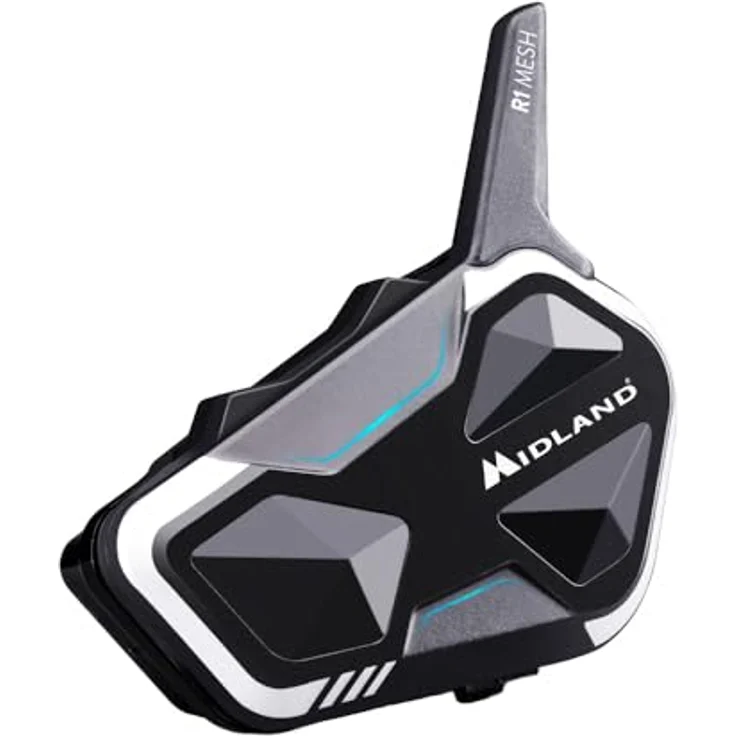 Midland C1585, Motorradintercom mit MESH- und Bluetooth-Technologie, wasserdicht IPX6, Schwarz/Weiß, 2000 m Reichweite, 23 h Akkulaufzeit – Bild 3