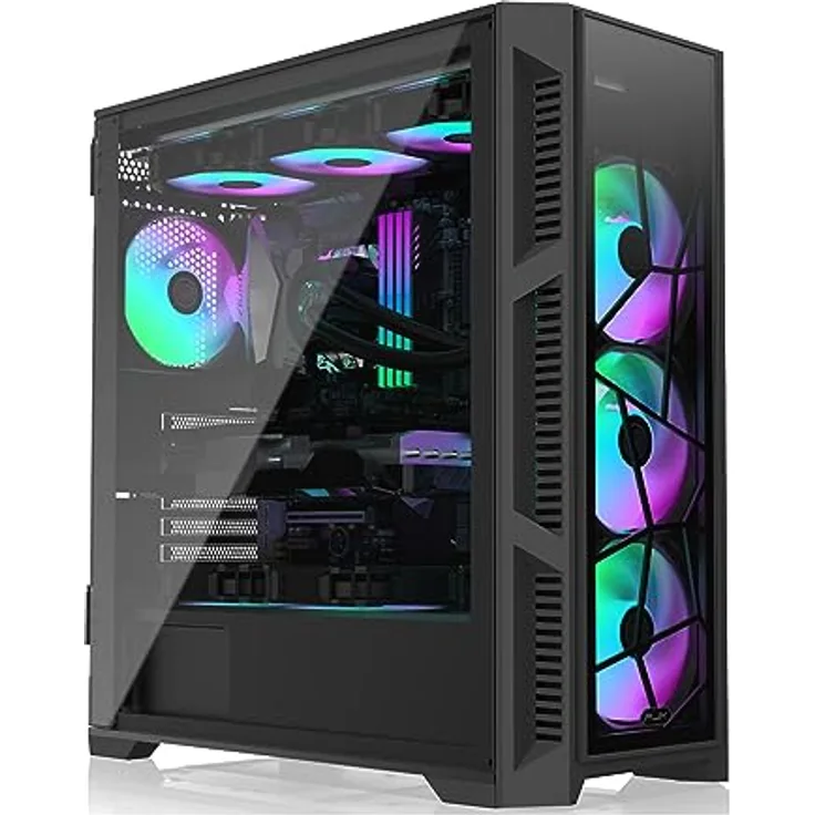 Raijintek PONOS Ultra Midi-Tower, Tempered Glass - Schwarz, PC Gehäuse mit sehr gutem Airflow und integrierten ARGB-PWM-Lüftern