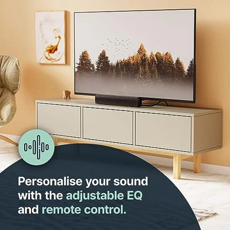 MAJORITY Bowfell Soundbar für TV Geräte | Bluetooth PC Soundbar | 50W 2.0 Stereo TV Lautsprecher für Fernseher | 39cm Soundbar PC | Mini Soundbar TV | Sound Bar & Fernbedienung (Schwarz) – Bild 4