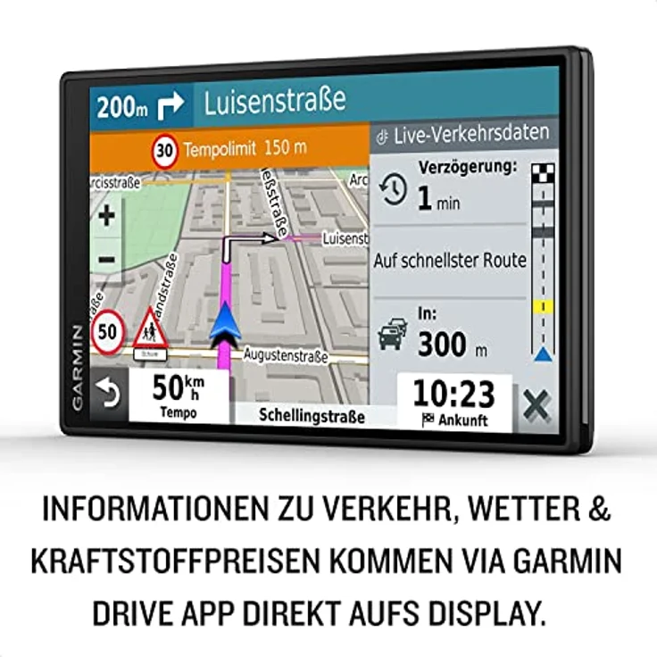 Garmin DriveSmart 55, Navigationsgerät mit 5,5 Zoll Touchdisplay, Europakarten, Echtzeit-Verkehrsinformationen und Fahrerassistenz – Bild 4
