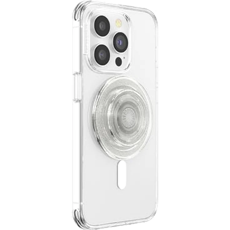 PopSockets Handy-Grip für MagSafe, Magnetischer Halter und Handyständer, Clear Glitter, 40% stärkere MagSafe-Haftung – Bild 2