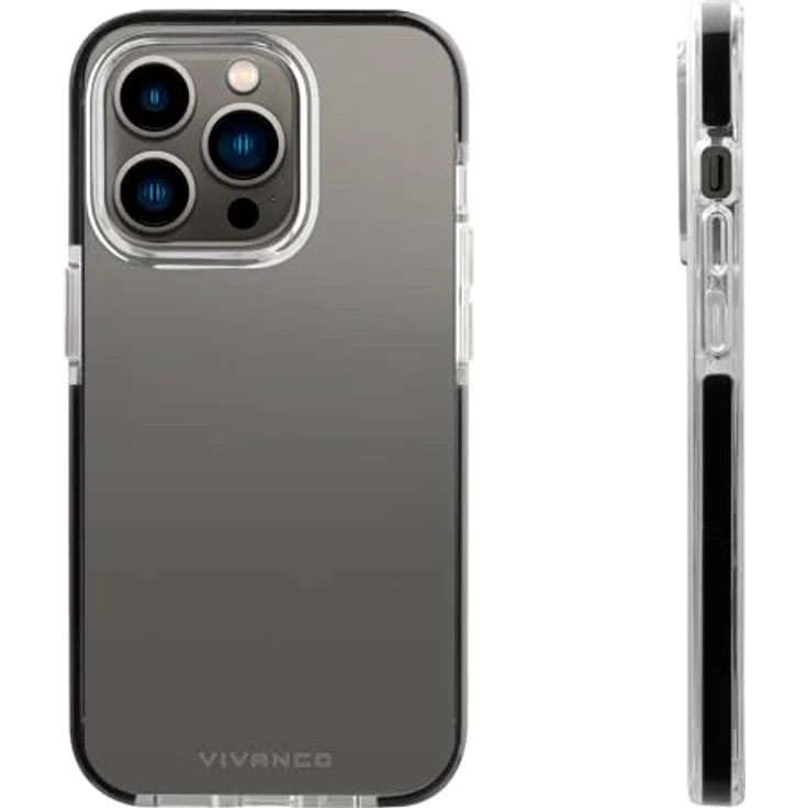 Vivanco Rock Solid Cover für Apple iPhone 14 Pro, Anti Shock Schutzhülle, Schwarz und Transparent – Bild 4