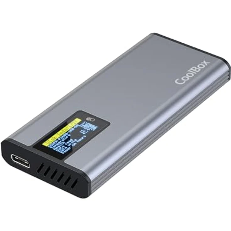 CoolBox COO-MCM-M2F Festplattengehäuse, M.2 SSD-Enclosure aus Aluminium mit USB Typ-C, grau – Bild 1