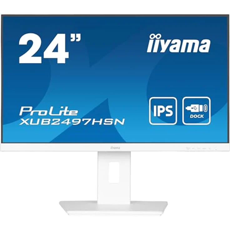 iiyama Prolite XUB2497HSN-W2 60,5cm 23,8" IPS LED-Monitor Full-HD 100Hz HDMI DP-in/Out DaisyChain USB3.2 USB-C Dock 65W LAN Slim-Line Höhenverstellung Pivot Adaptive Sync weiß – Bild 2