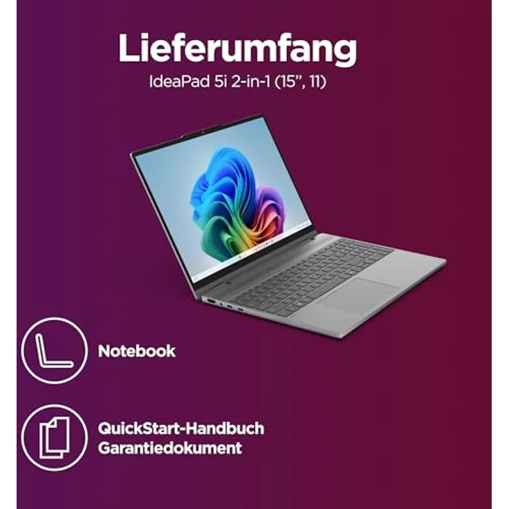 Lenovo IdeaPad 5 2in1 83UL0026GE, 15.3" WUXGA IPS, Intel Core Ultra 7 355, 16GB RAM, 1TB SSD, Windows 11, grau – Bild 12