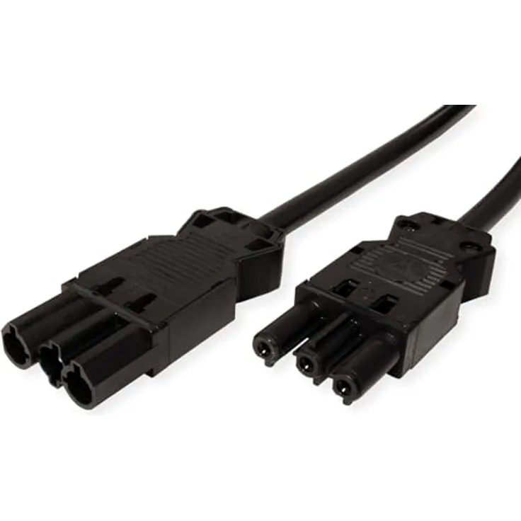 Bachmann 375.0551 Strom Verlängerungskabel, 4m mit GST18 Stecker/Buchse, schwarz