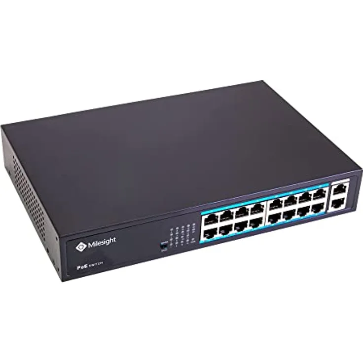 Milesight MS-S0216-GL, Industrieller PoE Switch mit 16 Ports, Neu