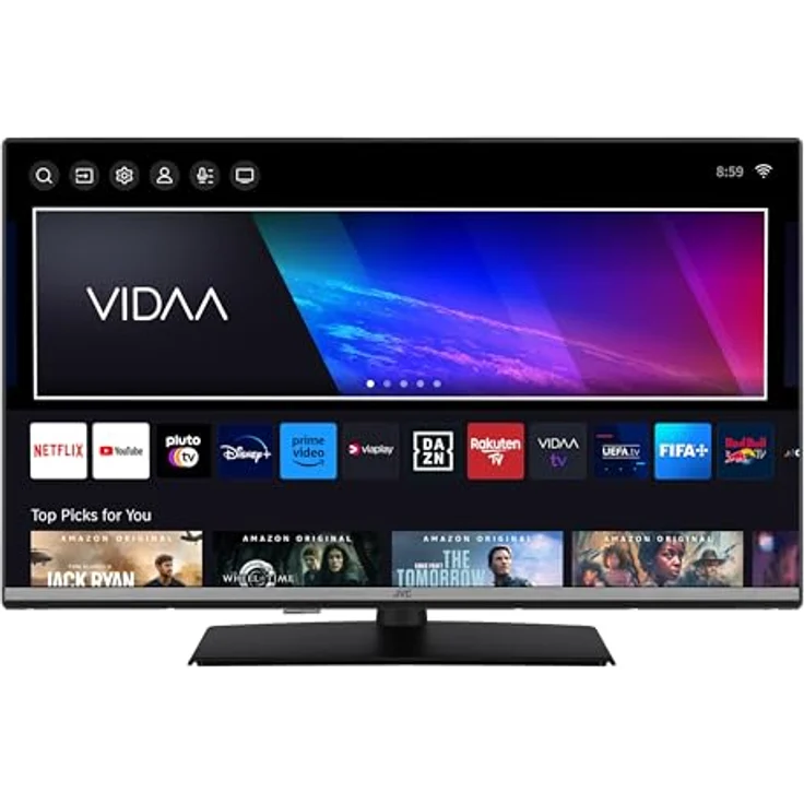 JVC Fernseher 32 Zoll Smart TV VIDAA LT-32VDF5455 - Full HD Fernseher, HDR TV mit integriertem Triple-Tuner, LED TV schwarz – Bild 1