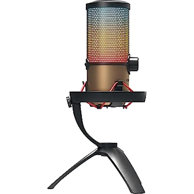 CHERRY UM 9.0 PRO RGB, USB-Mikrofon mit RGB-Beleuchtung, für Gaming, Streaming, ASMR, 4 Richtcharakteristiken, Shock Mount, Touch Mute, kompatibel mit PC/Mac/PS4/PS5, schwarz-Kupfer – Bild 2