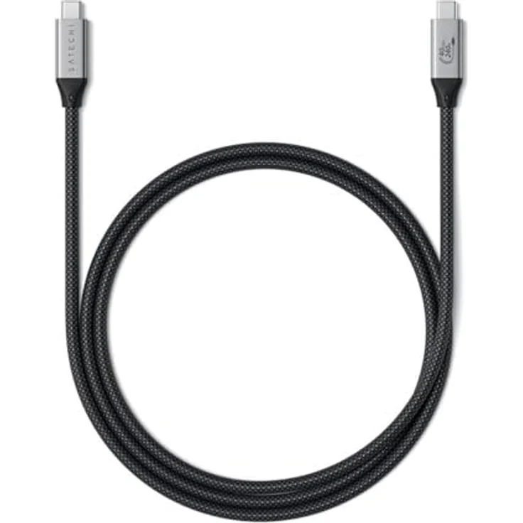 SATECHI USB 4 Pro-Kabel, 8K@60Hz/4K@120Hz, 240W Stromversorgung, 40 Gbps Datenübertragung, Schwarz (4 Fuß) – Bild 1