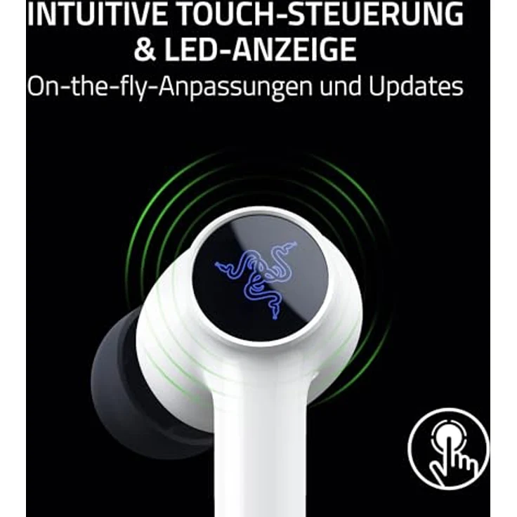RAZER Hammerhead V3 X, In-ear Wireless Gaming Earbuds mit Bluetooth für PS5, weiß – Bild 7