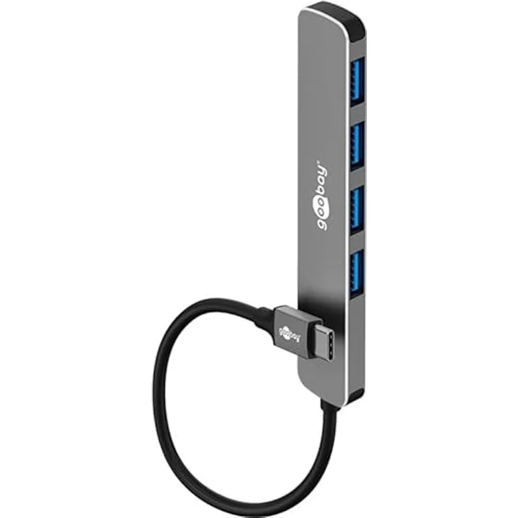 goobay USB C 3.2 Hub, 4x USB-A Ports, Kompatibel mit Windows/Linux/macOS, SuperSpeed-Datenraten bis 5 Gbit/s, Kompakt Aluminiumgehäuse - 79157 – Bild 4