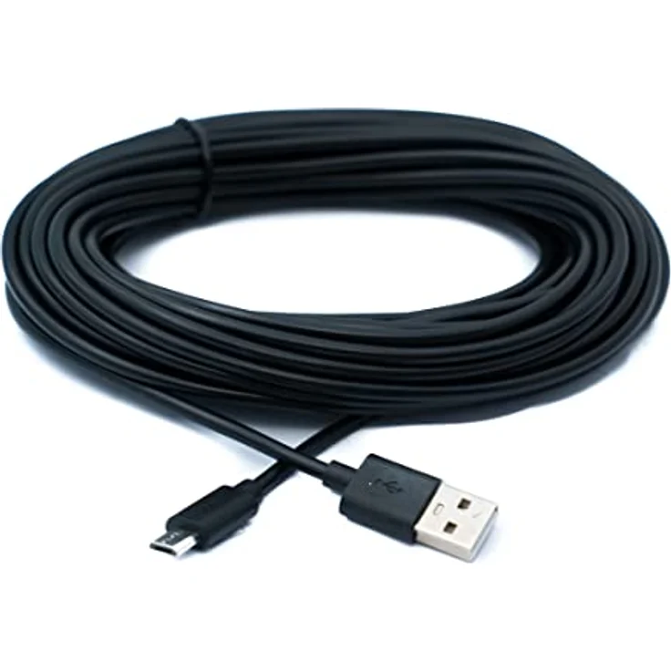 System-S USB 2.0 Kabel 10 m Micro B Stecker zu Typ A Stecker Ladekabel 10 m Schwarz – Bild 1