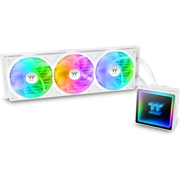 Thermaltake TH360 V3 ARGB Sync Snow, AiO-Wasserkühlung mit 3x 120mm Lüftern, bis 2500 rpm, 37.8 dB – Bild 1