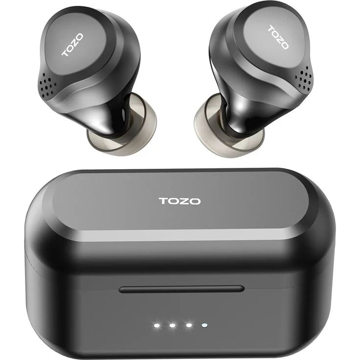TOZO NC7 PRO True Wireless Stereo (TWS) In-Ear Bluetooth Headset mit aktiver Geräuschunterdrückung, IPX6 wasserdicht, 13 Stunden Akkulaufzeit, Schwarz