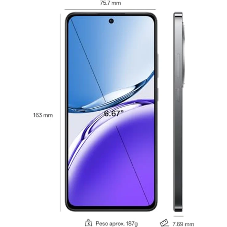 OPPO Reno12 F 4G Smartphone in Cosmos Ringdesign, 6.67 Zoll AMOLED FHD+ Bildschirm, 5000-mAh-Akku und AI-Technologie, blau – Bild 2