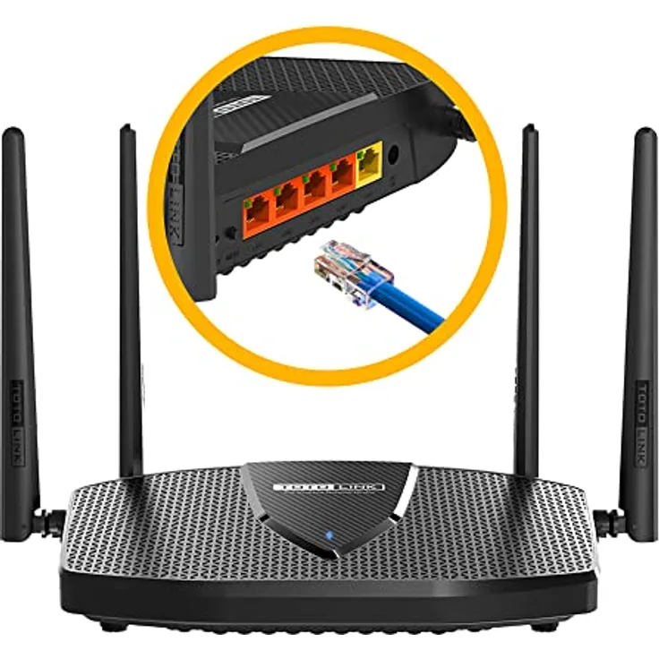 TOTOLINK X5000R WLAN Router AX1800 OpenWrt Router WiFi 6 Dual Band 1201 Mbit/s 5 GHz, 574 Mbit/s 2.4 GHz 1800 Mb/s 4X GIGABIT LAN Port 1000Mb/s WiFi Router MU-MIMO IPTV OFDMA WPA3 4 Betriebsarten