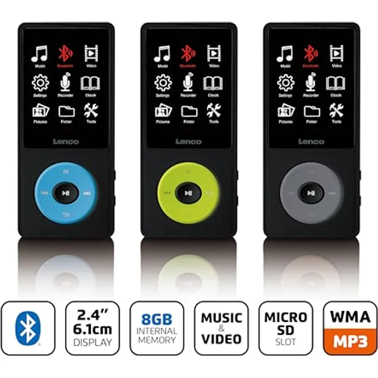 Lenco Xemio-860 MP3/MP4-Spieler, 8 GB mit Bluetooth, Schwarz, versandkostenfrei – Bild 3