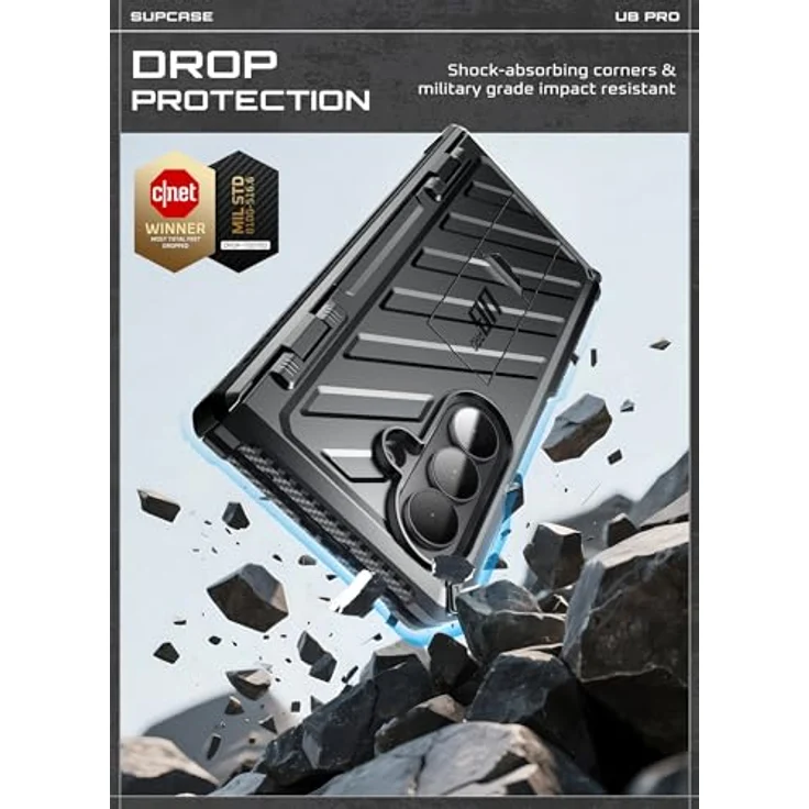SUPCASE Galaxy Z Fold 7 Hülle (UB Pro) mit integriertem gehärteten Glasschutz, robustem Scharnierschutz und Ständerfunktion, Schwarz – Bild 3