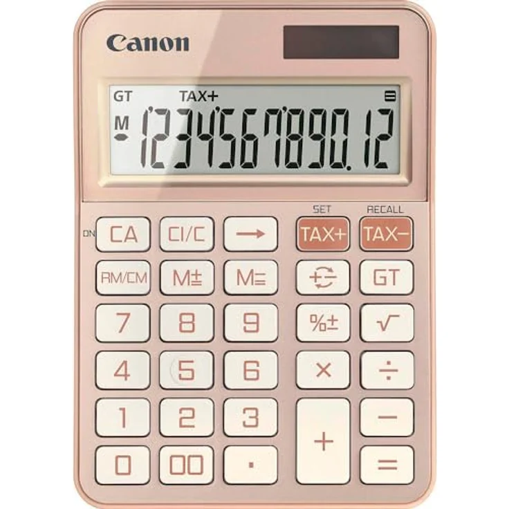 Canon KS-125KB-RG, Scientific Calculator with Dual Power Battery, Tax Calculations and Grand Total Function, Rose Gold