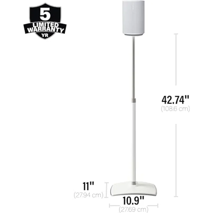 Sanus WSSE1A2-W2 Verstellbare Lautsprecherständer für Sonos Era 100 - Weiß - Paar – Bild 5