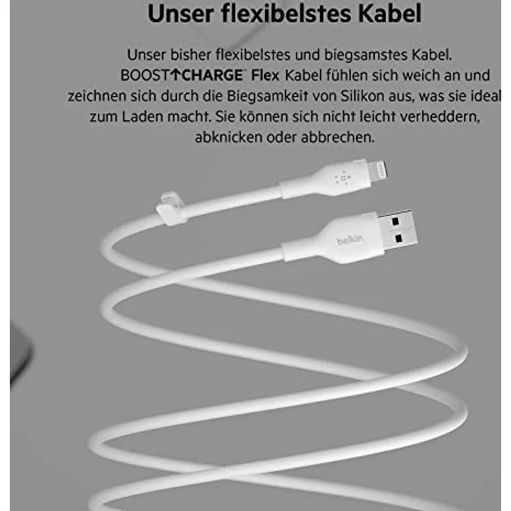 Belkin Flex Lightning-USB-A, Apple zert., 2m, weiß – Bild 5